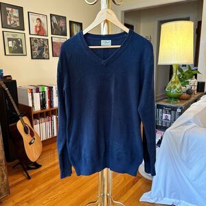 LL Bean Cotton Sweater Navy Medium